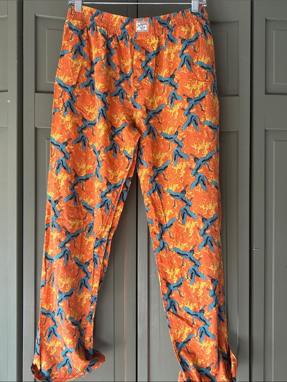 Jack and Jones Orange & Blue crane Patterned Joggers